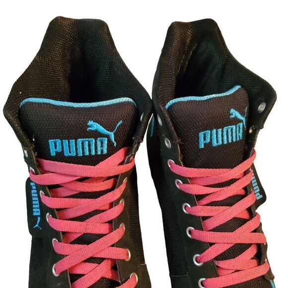 Puma Hooper High Tops Sneakers. Black/Teal/Pink. Size 11 - Picture 4 of 12